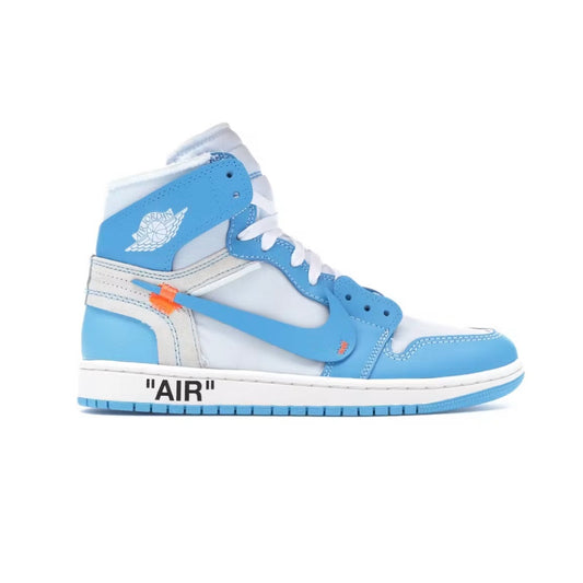 JORDAN 1 HIGH MENS “ OFF-WHITE UNIVERSITY BLUE”
